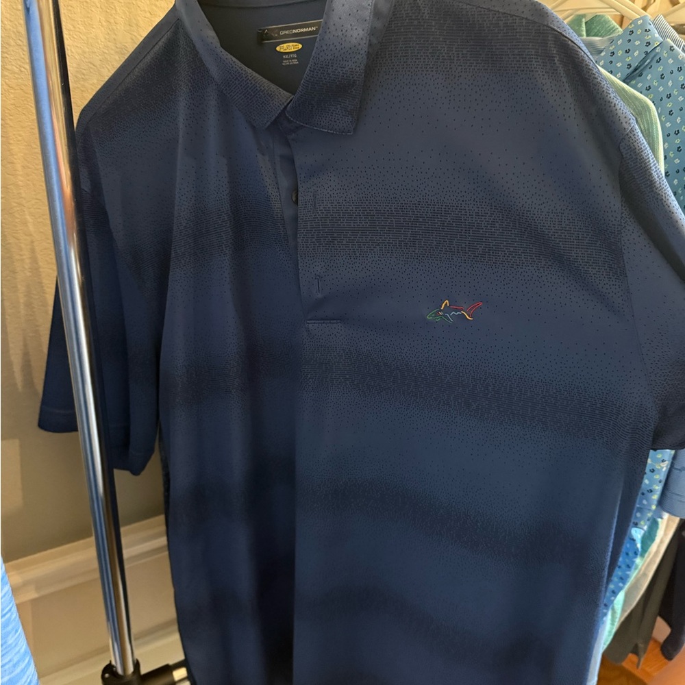 3 Greg Norman Collection Blue Polo Shirts Classic Design